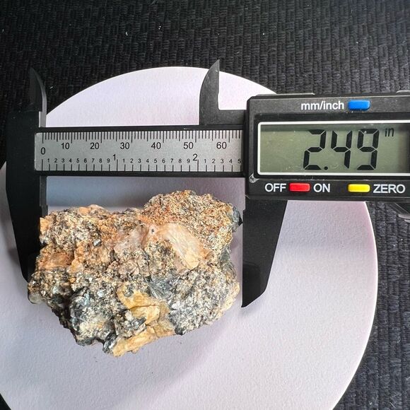 Natural Yellow Tourmaline Specimen with Mica Flake Mineral - Picture 13 of 14